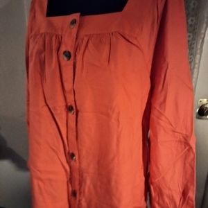 St. John's Bay Women's Smock Too. 3/4 Sleeve. NWT Orange. Large